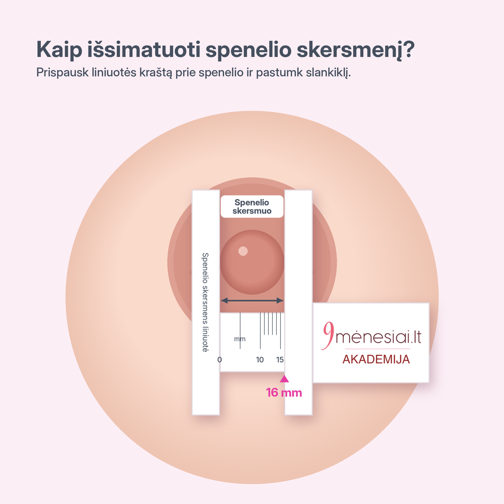 Kaip liniuote pasimatuoti spenelio skersmenį